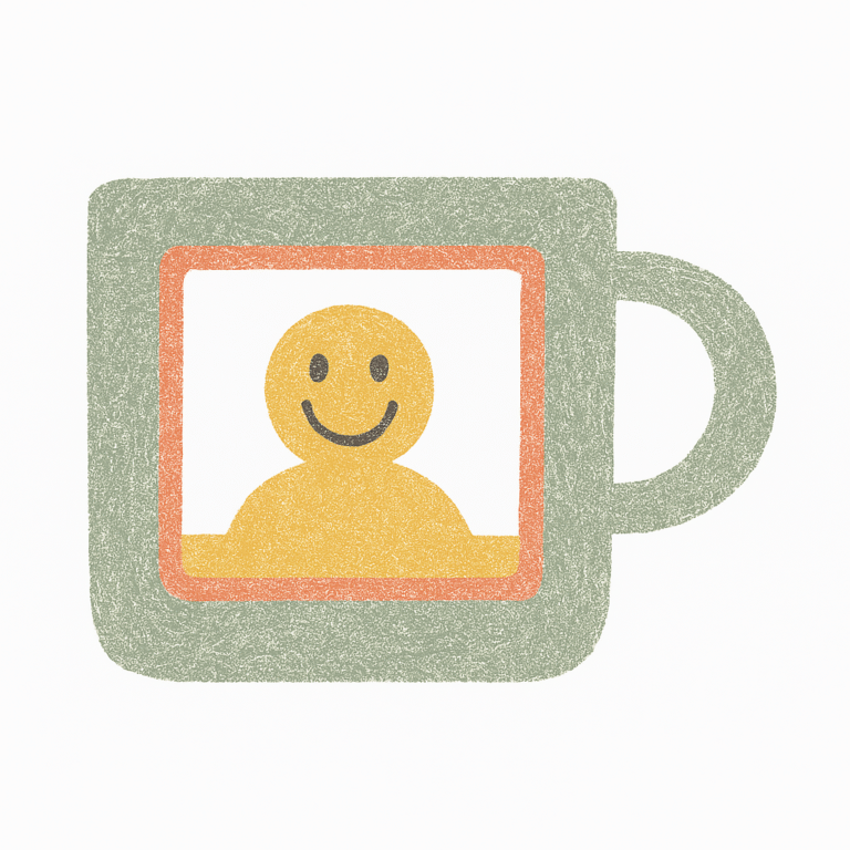 Illustration Clic et Craie d’une tasse personnalisée