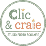 Logo Clic & Craie – Photographe scolaire et préscolaire à Granby, par Rébecca Vandal