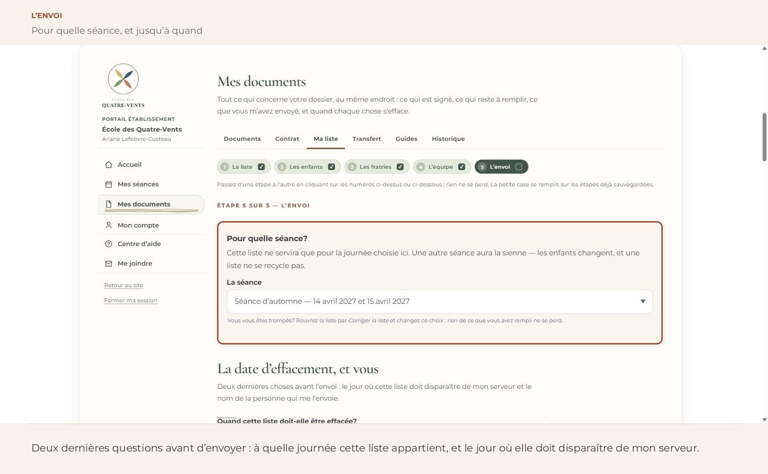 Capture d’écran — L’envoi