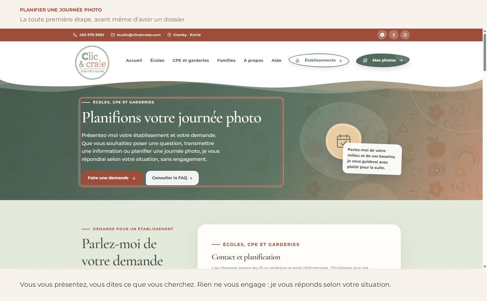 Capture d’écran — Planifier une journée photo