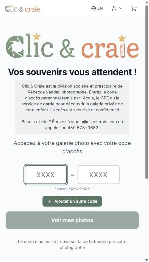 L'accueil de la boutique — étape 1 du guide, sur téléphone