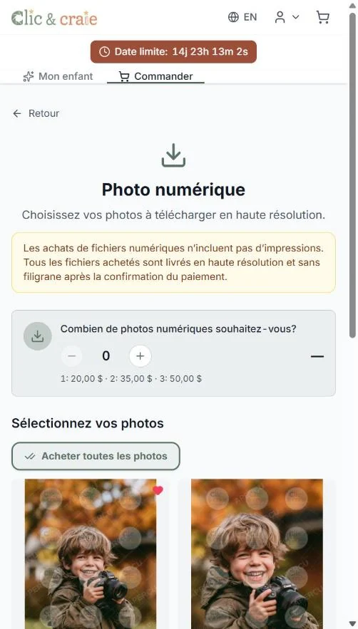 Les fichiers numériques — étape 9 du guide, sur téléphone