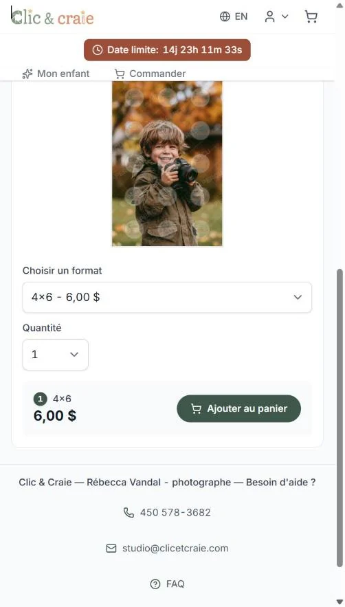 Le choix du format — étape 11 du guide, sur téléphone