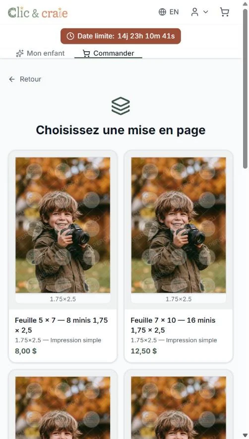 Les mises en page de feuille — étape 12 du guide, sur téléphone