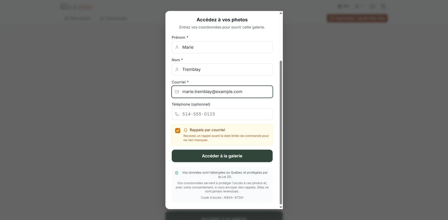 Vos coordonnées — étape 3 du guide