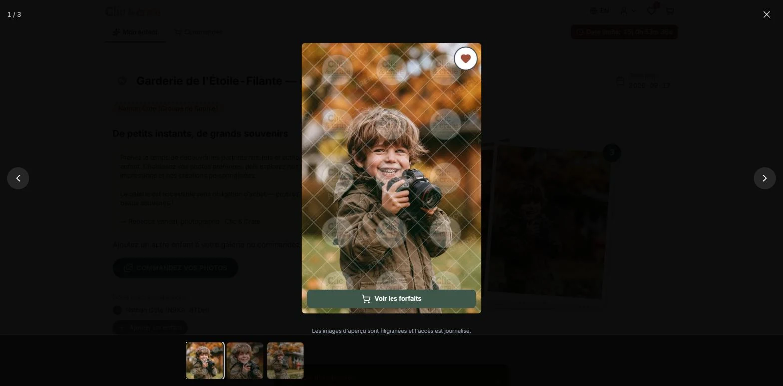Une photo mise en coup de cœur — étape 7 du guide
