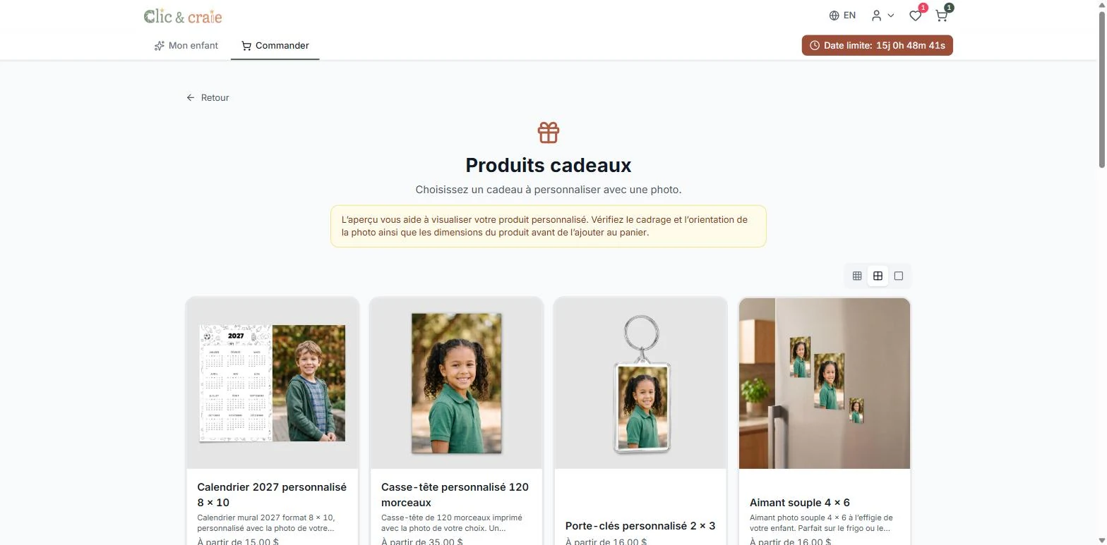 Les produits cadeaux — étape 15 du guide