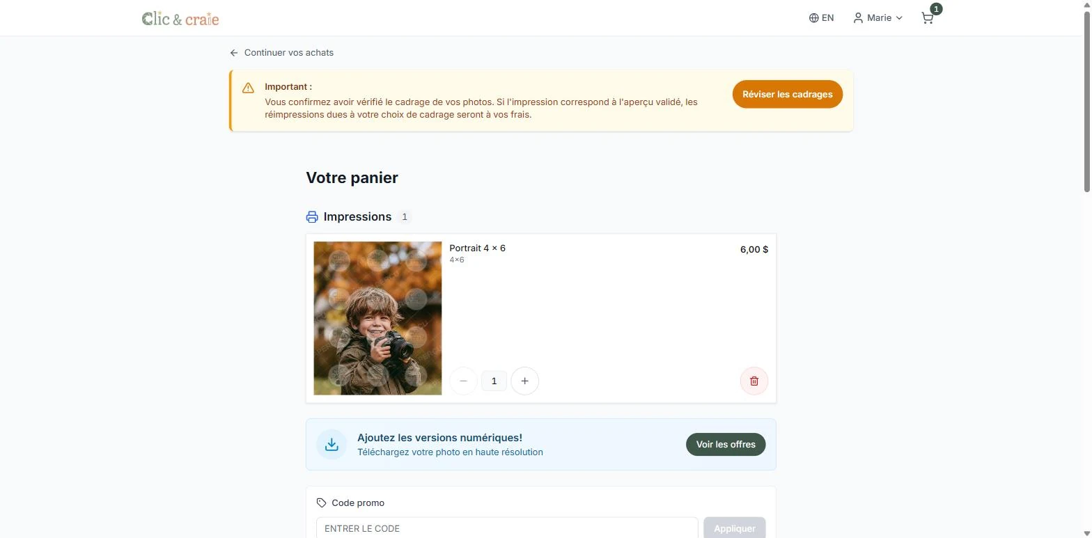 Le panier — étape 18 du guide