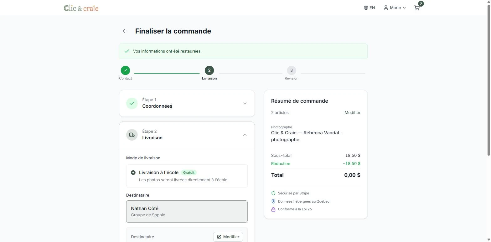 Le mode de livraison — étape 19 du guide