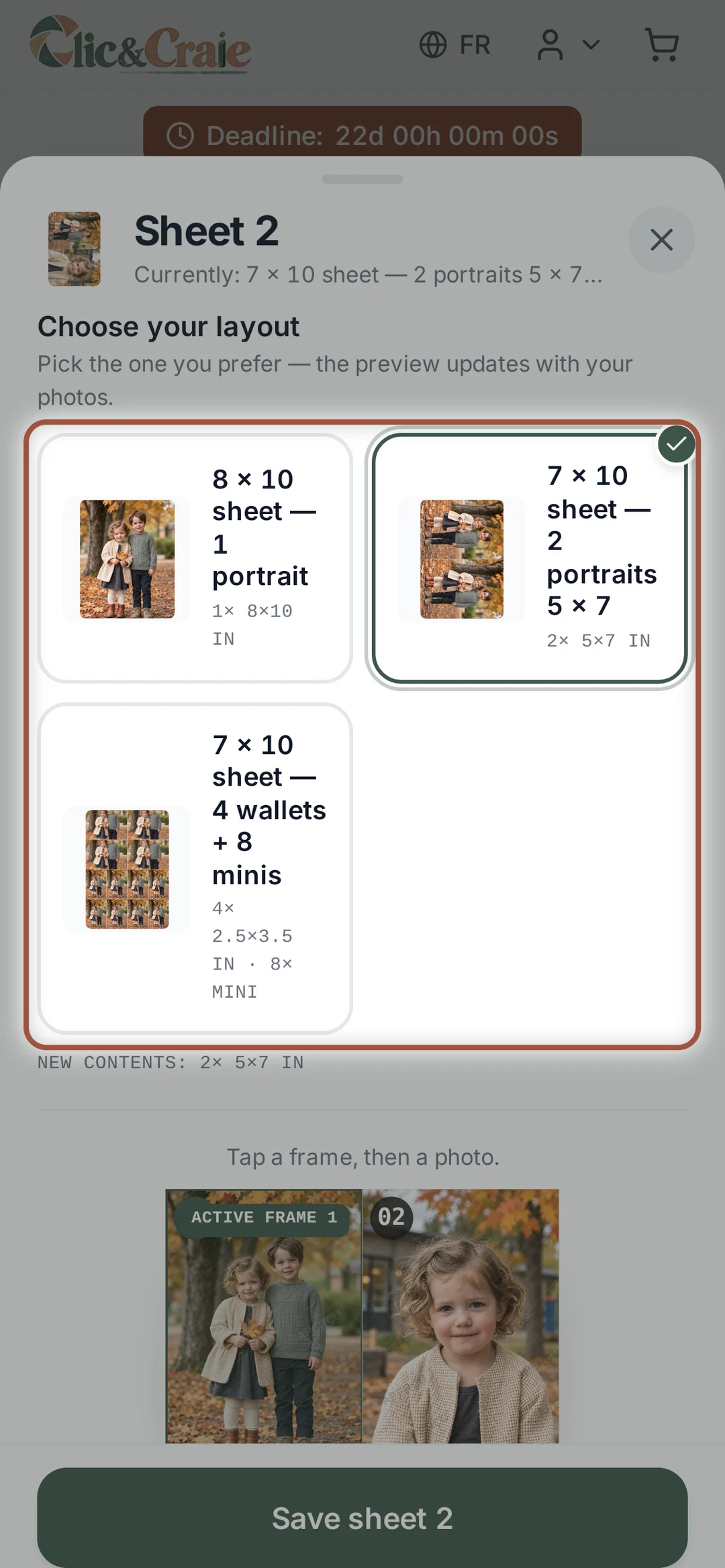 Editing a sheet in the package — step 20, on a phone