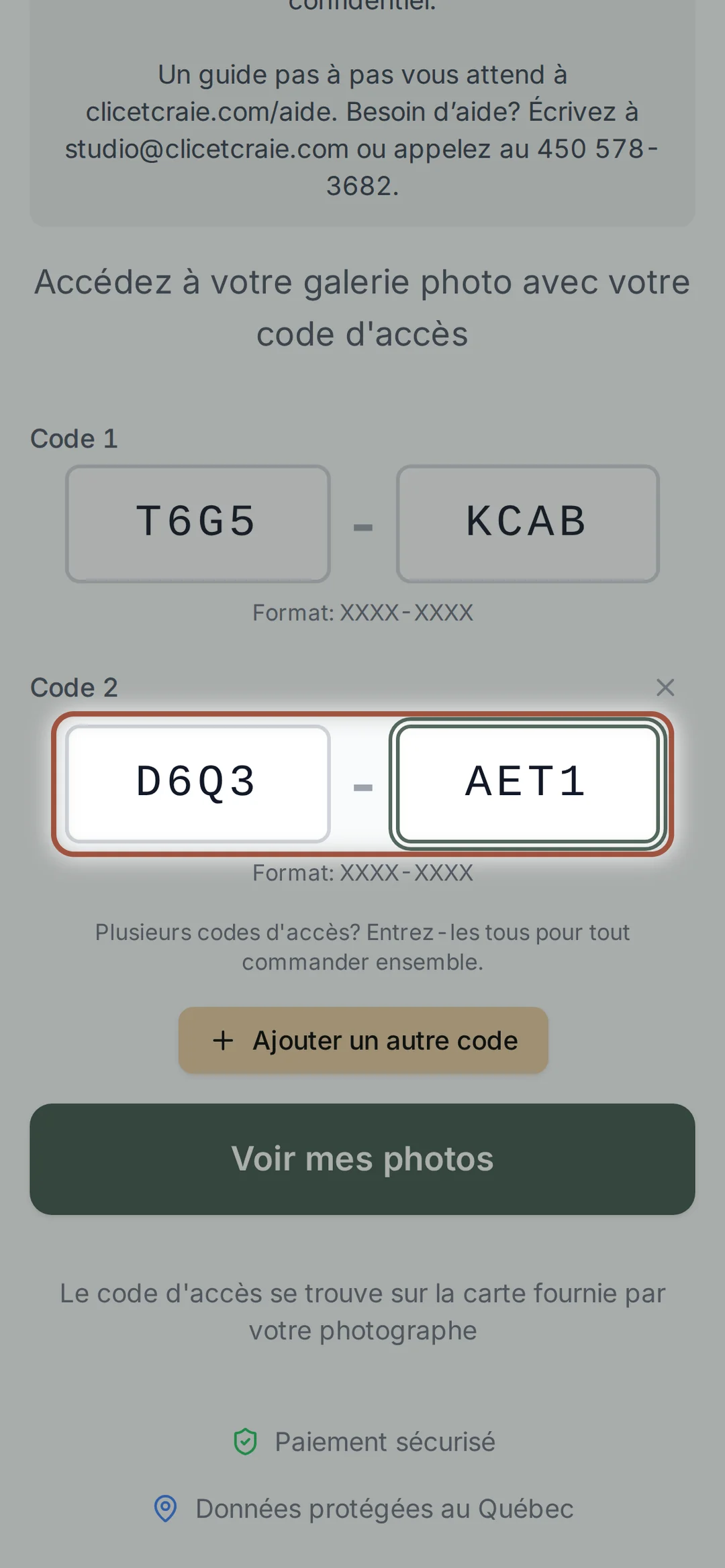 Les deux codes d’accès de la fratrie — étape 3, sur téléphone