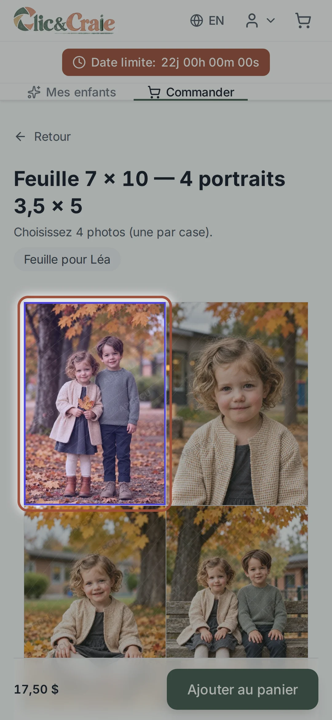 Composer une feuille case par case — étape 17, sur téléphone