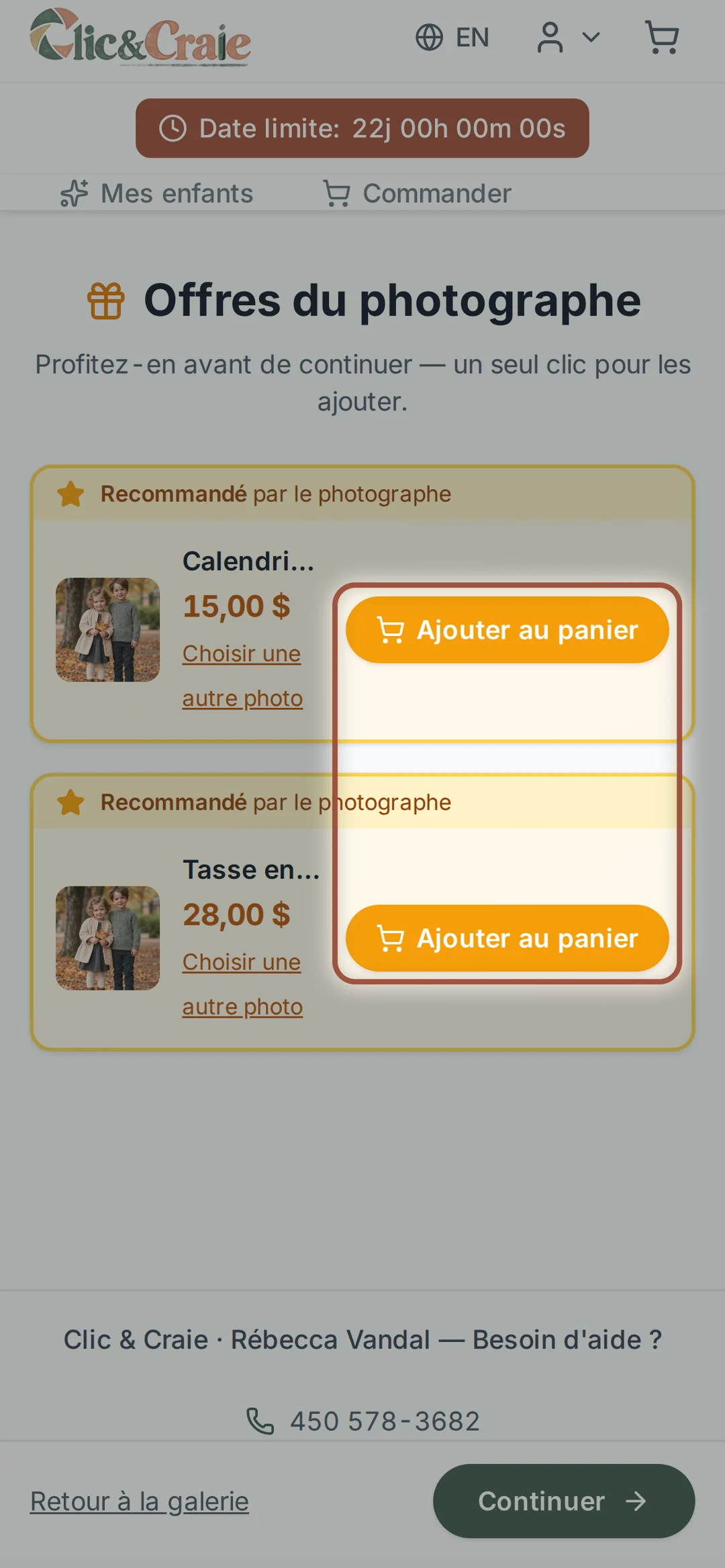 Les suggestions du photographe — étape 24, sur téléphone