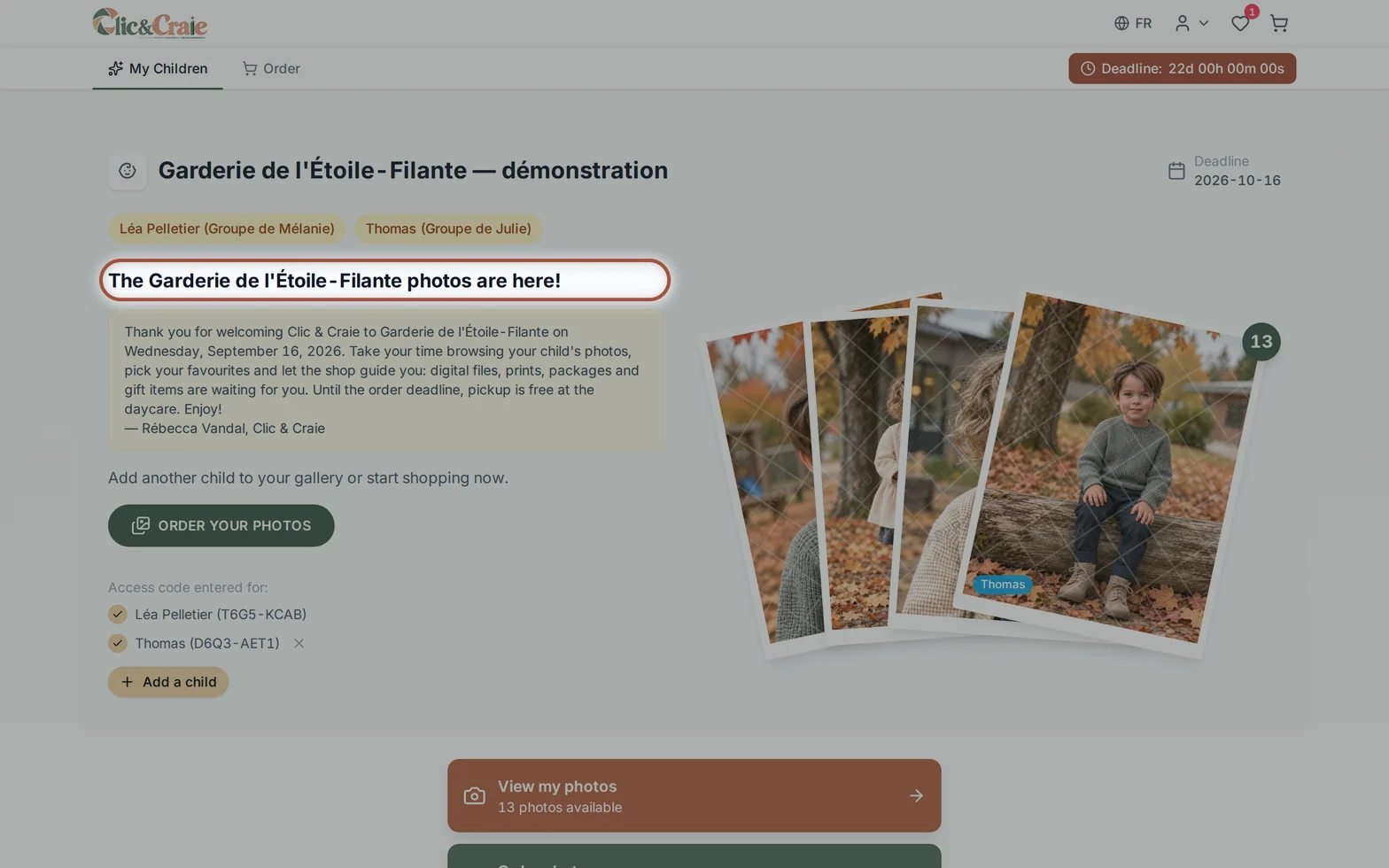 The gallery home page — step 5