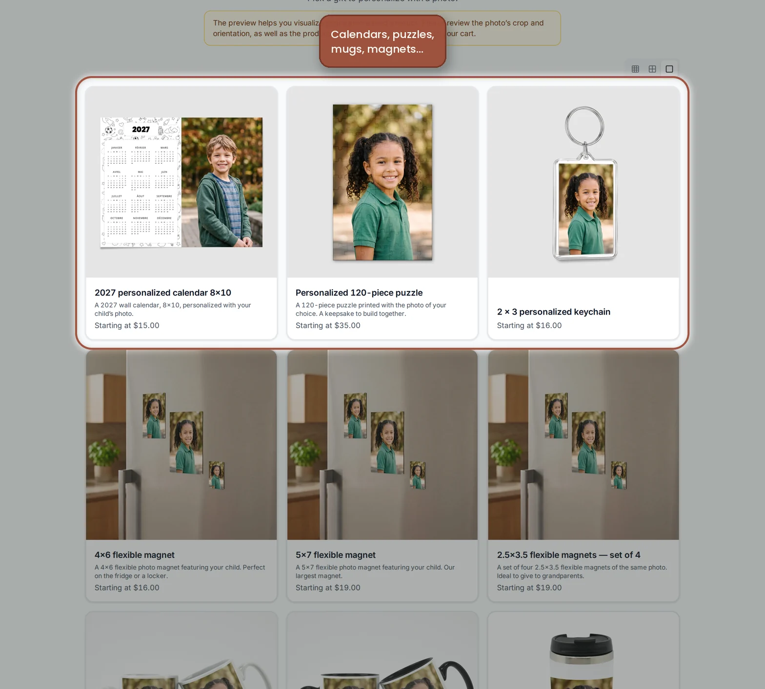 The gift products — step 21