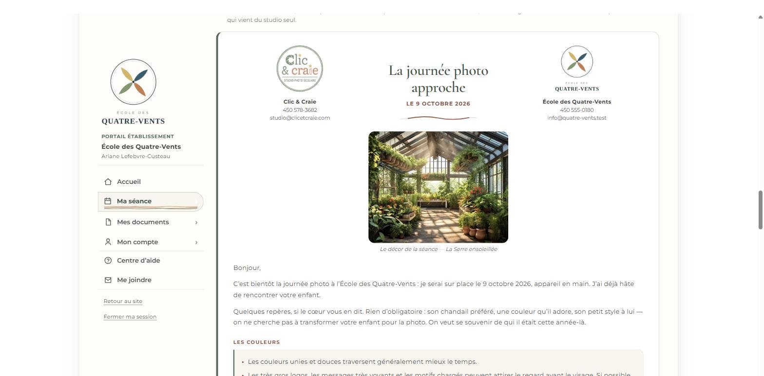 Le portail : le mot aux parents, prêt à imprimer