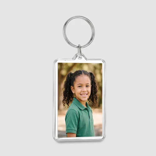 Porte-clés de 2 × 3 po personnalisé avec une photo scolaire