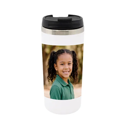 Tasse de voyage de 14 oz personnalisée avec une photo scolaire