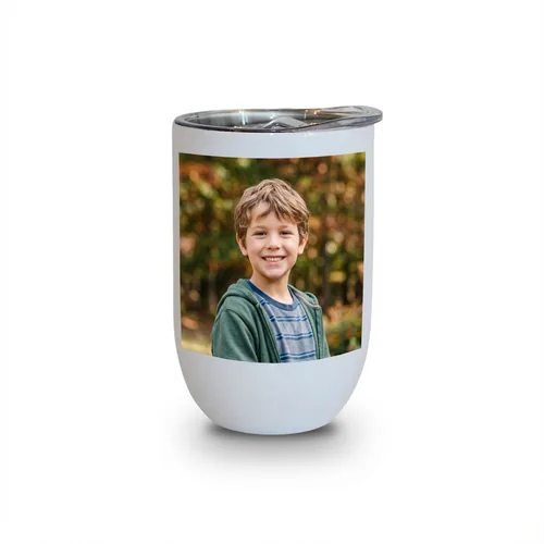 Verre thermos de 12 oz personnalisé avec une photo scolaire