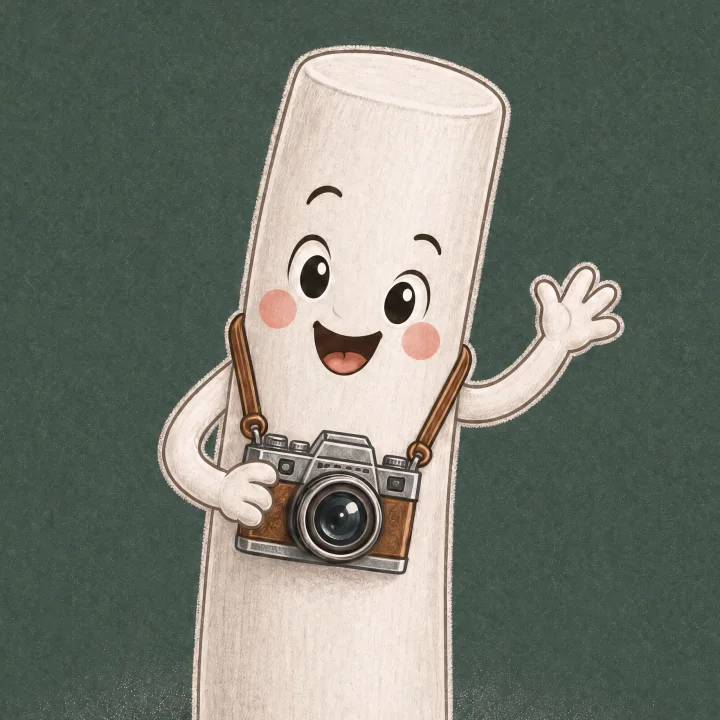 Clic, la craie photographe du jeu Clic & Craie, salue de la main